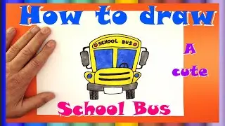How to draw a school bus cute & easy way for kids