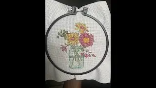 Dimensions Summer Flowers Counted Cross Stitch Kit for Beginners, White 14 Count Aida Cloth,  Review