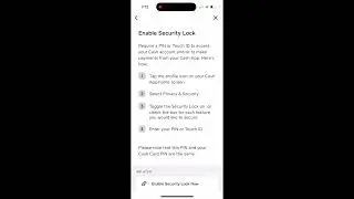 How to quickly enable Security Lock in Cash app?