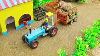 Diy tractor making mini Scissor Lift Up-Down Tractor | Crane rescues Tractor stuck in mud |
