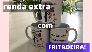 Caneca sublimada na fritadeira Elétrica
