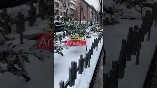Armenia🇦🇲Yerevan📍 walking tour during snow fall ☃️#snow #snowfall #ytshorts #viralshort #armenia