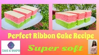 how to make ribbon cake | Perfect Ribbon Cake Recipe | රිබන් කේක් හදමු |cakenshapes