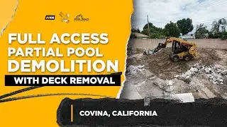 Pool Demolition in the city of Covina, California/ Full Access Partial Demolition with Deck Removal