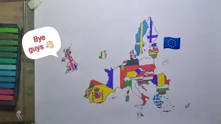 History of European Union flag map drawing | European Union flag map