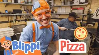 Very BIG Blippi Pizza Party!!!!  | Educational Food Videos For Kids | Fun celebrating food 🍕🇮🇹