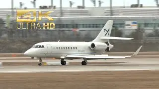 (4K) Dassault Falcon 2000LXS from Air Alsie OY-GFS arrival Munich Airport MUC EDDM