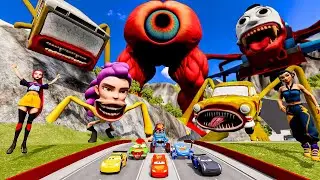 ALL MONSTERS Big & Small Cars Vs BUS EATER & TRAIN THOMAS EATER - BeamNG.drive | Cars Vs BeamNG