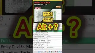 🚀 Master Excel HIDE & UNHIDE Shortcuts! | Excel Hide & Unhide Rows/Columns in Seconds 🔥| #ExcelHack