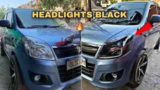 Wagonr Ki Headlights Gloss Black Karva Di 😍 ||  Harshit Vlogs