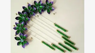 DIY Glitter foam flower wall hanging/ beautiful wall decor from foam sheet