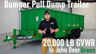 20k LB GVWR Bumper Pull Dump Trailer (John Deere Green)