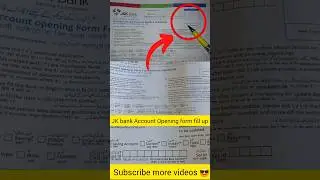 Jk bank account opening form kaise bhare  #shorts #jkbank