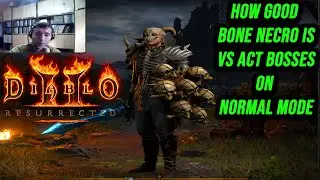 How Good Is Bone Necromancer In Diablo 2 Resurrected VS Act Bosses On Normal Difficulty?