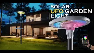 Hardoll Solar UFO Garden Lights RGB Color Modes, and Effortless Control via Mobile App and Remote