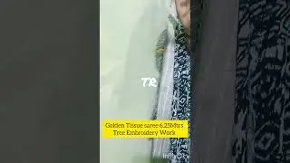 📌New DesignGolden Tissue Saree with Tree Embroidery.6.25 Mtrs  #sareecollection #goldentissuesaree