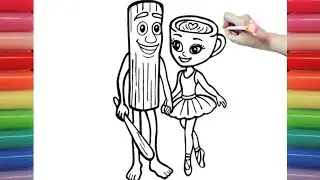 How to Draw and Color Ballerina Cappuccina & Tang Sahoor 💕 Cute and Fun Art for Kids!