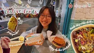 vlogmas 🎄 day 24 | limited time festive foods 🧀 * very cheesy * popeyes 🍔 sourdough panettone etc 🍗