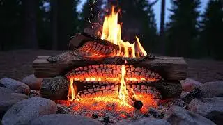 Peaceful Campfire in the Forest 🔥 1 Hour Relaxing Fire Sounds