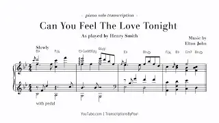 Can You Feel The Love Tonight (From The Lion King) - Sheet Music Transcription