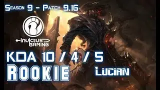 IG Rookie LUCIAN vs RYZE Mid - Patch 9.16 KR Ranked