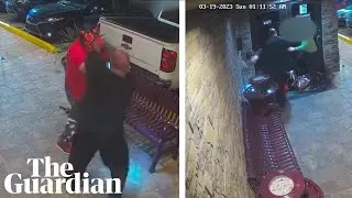 CCTV captures moment security guards fight off armed man outside Florida strip club