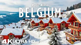 Winter in BELGIUM 4K UHD ❄️ Snowy Forests, Medieval Towns & the Quiet Charm of a European Winter