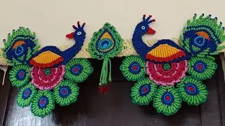 Macrame  peacock toran/Macrame two  peacock door hanging (part-15/#macrame/#shorts/#live/#ytshorts
