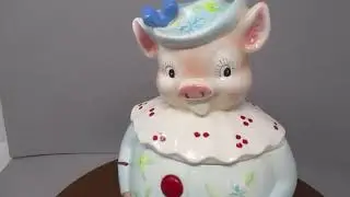 Vintage Prunella Pig Cookie Jar Styled by Lorraine Elam in Sunday Dress 1940s