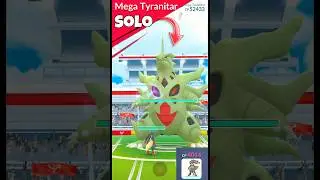 SOLO Mega Tyranitar Raid With Only Mega Lucario in #pokemongo #shorts