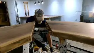 Black Walnut bartop miter joint glue up