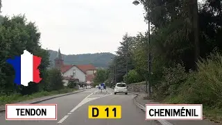 France (F): D11 from Tendon to Cheniménil (Vosges)
