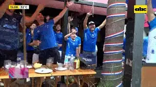Hinchas llenan de color el centro de Asunción en la previa de la final de la Sudamericana