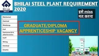 Bhilai Steel plant vacancy | Sail Apprenticeship Vacancy 2020