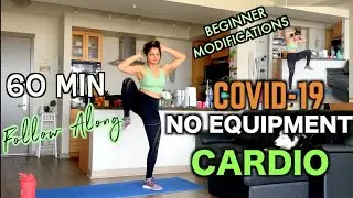 60 MIN NO EQUIPMENT Cardio HOME WORKOUT | COVID 2020 | QUARANTINE | FitGrit