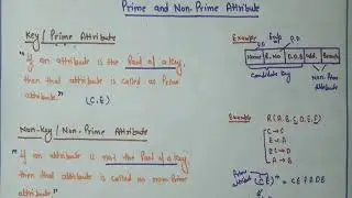 PRIME AND NON-PRIME ATTRIBUTE ||DBMS ||in hindi