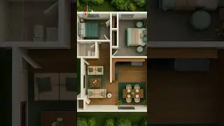 3D Floor Plan for a Modern Two Bedroom House | Realistic Home Design #floorplan