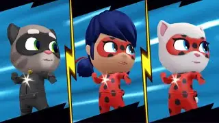 Talking Tom Hero Dash NEW UPDATE - Cat Noir Tom VS Ladybug VS Angela