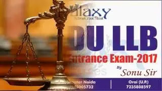 Strategy To Crack DU LLB Entrance Exam - By Sonu Sir