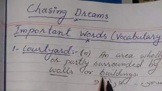 English Vocabulary||Chasing dreams exercise 3.3 Vocabulary||Important word with meaning||#vocabulary