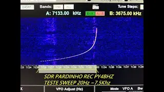 Teste Sweep RX SDR Pardinho  7.5 KHZ - TX Ts850 + DSP100 - Henrique Estehling PY4BHZ