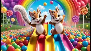 Sparkle Squirrel and the Rainbow Slide | Magical Adventure Song for Kids | Colorful Nursery Rhyme