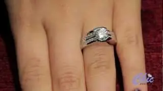 Round cubic zirconia  anniversary ring in Platinum. Item P8169