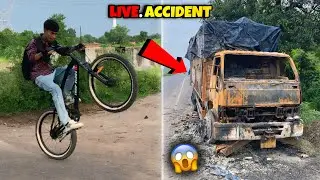 Truck Ka Live Accident😱Cycle Wheelie Stunt?