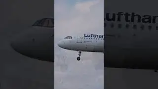 CLOSEUP Lufthansa A320neo LANDING at Frankfurt Airport (EDDF)