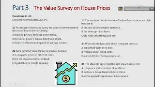 IELTS listening actual test Part 3: The Value Survey on House Prices (answer+ transcript)