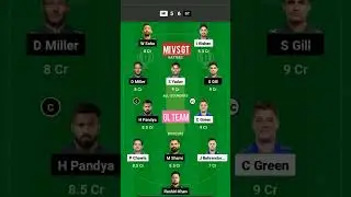 MI VS GT Dream11 team|GL AND SL TEAM | #dream11prediction | #dream11 | #dream11ipl #cricketshorts
