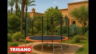Trampoline TRIGANO 3 05 m avec filet de s&eacute;curit&eacute; et &eacute;chelle