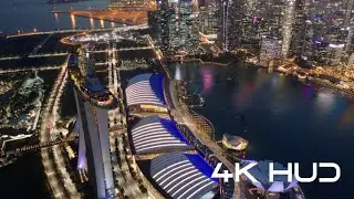 Sunset at Marina Bay Singapore DJI Mavic2 Pro Drone footage【4k UHD】