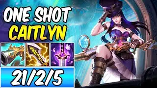 SEASON 14 ONE-SHOT CAITLYN LETHALITY CRIT | New Build & Runes | League of Legends